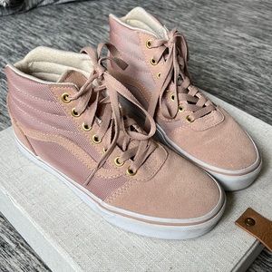 Blush Pink high top vans